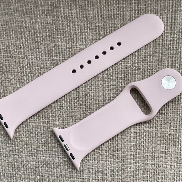 Unbranded Replacement Strap for Apple Watch Pink Rubber Sport Band Size 42/44mm - Picture 2 of 8